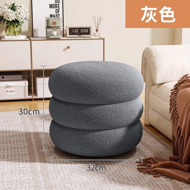 小さい腰掛けの家庭用クリーム風の客間の丸い腰掛けのソファーの腰掛けの低い腰掛けは家に入って靴の腰掛けを換えます。|undefined