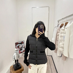 蒙家25ss M家新款绗缝高领纯色长袖羽绒服 女款