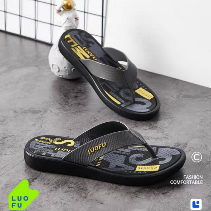 羅敷新款夏季防滑人字拖戶外沙灘海邊夾腳男士舒適軟底不磨腳玩水