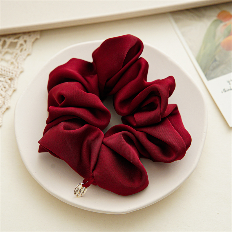 30g Weight Hair Tie Hair Accessories Type 1 Piece Quantity Daily, Party Occasion satin Material Solid Color Pattern Women's Gender Simple Style, Classic Style Style Women's Simple Style Classic Style Solid Color Satin Hair Tie 9