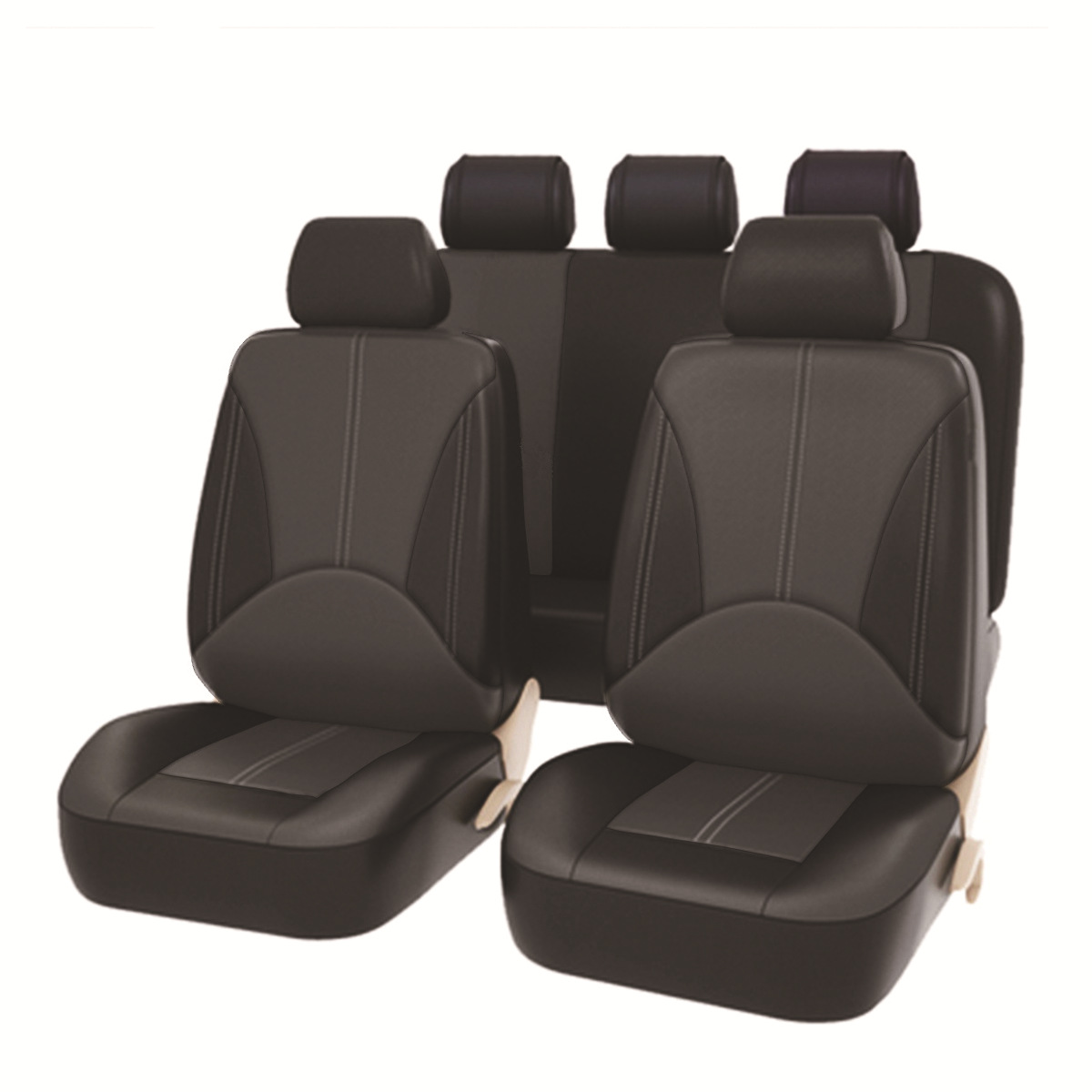 Cross-Border Best-Selling Four-Season Universal Car Seat Cover Set, 9-Piece Set, Spliced Pu Leather Seat Cover and Cushion Cover