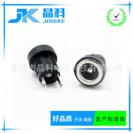 厂家供应DC充电插母座针 5.5×2.1 带螺母 2脚DC电源 插座插头