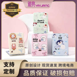 跨境创意礼品PU个性化印图化妆镜小镜子折叠镜便携化妆镜电商镜子