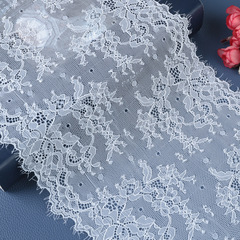 Eyelash Lace Trim, Nylon Silk Lace Trimming, White Hollow-Out Lace Trim for DIY Handmade Wedding Gown Accessories