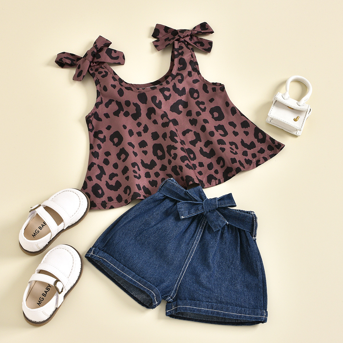 Casual Round Dots Leopard Cotton Baby Clothing Sets display picture 3