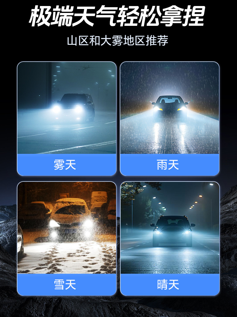 Car Led Headlights H1 Laser Bulbs H7 Super Bright H4 High and Low Beam Integrated H11 Strong Light 9005 Modified 9012 Car Lights