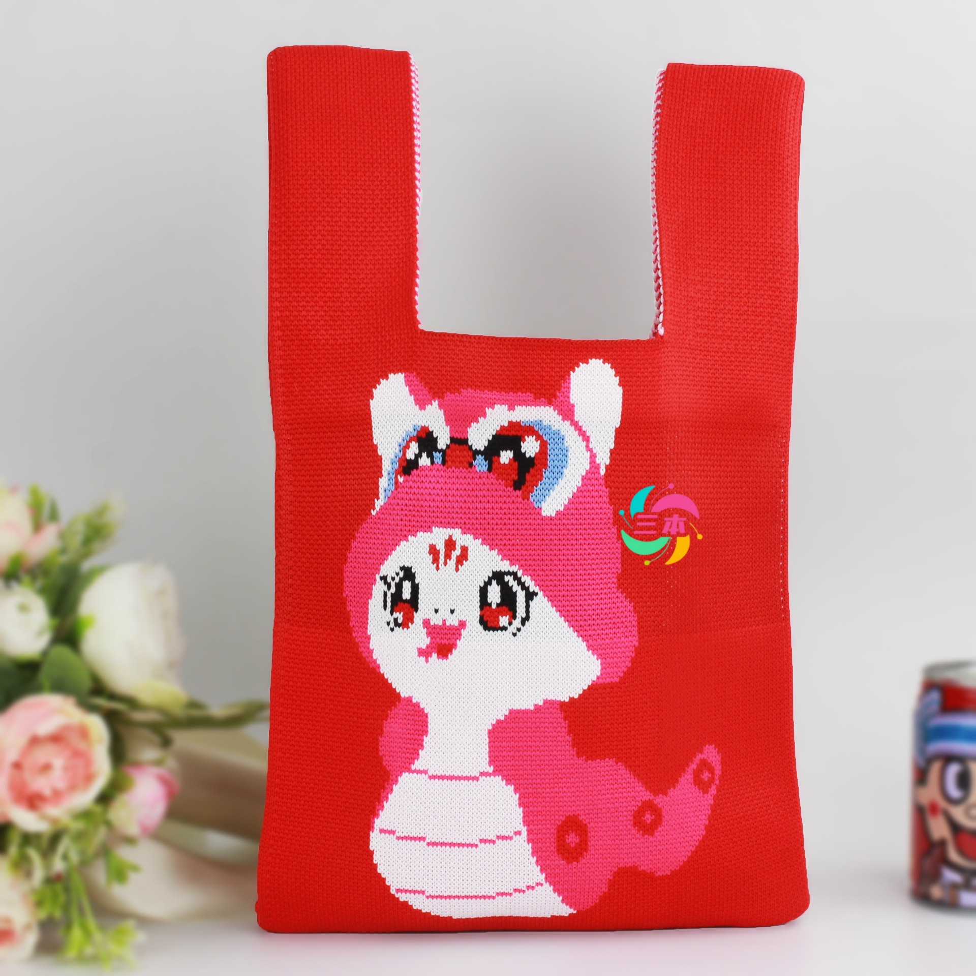 新年礼品袋 针织手提包手拎袋子大容量通勤收纳包蛇年公仔礼物春