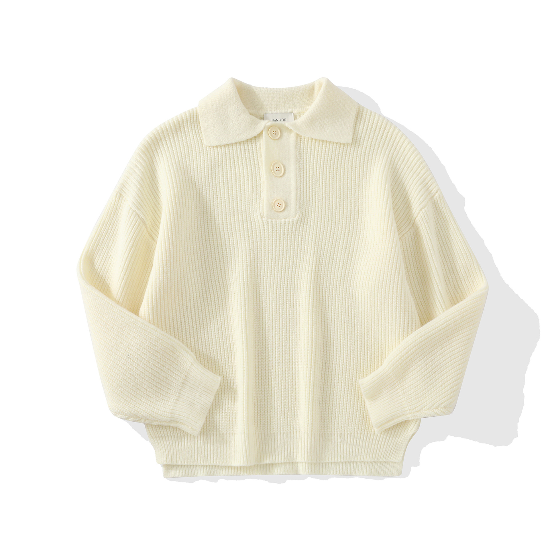 Men's Plus Size Polo Knit Sweater With Split Hem, Breathable & Stretchable Long Sleeve Shirt, Casual Loose Fit Pullover For Autumn Winter_voghion.com