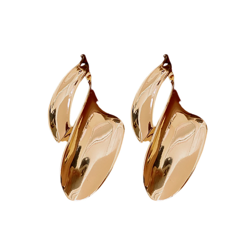 Pendientes de hoja retorcida irregular de aguja de plata Pendientes exagerados de todo fósforo europeos y americanos de moda Pendientes de nicho de lujo ligero de alta gama image 6