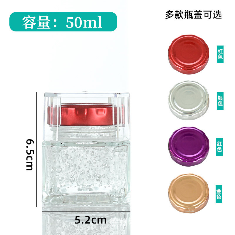 50개입 덮개형 팔각 (120개/상자); 투명 빨간색 뚜껑