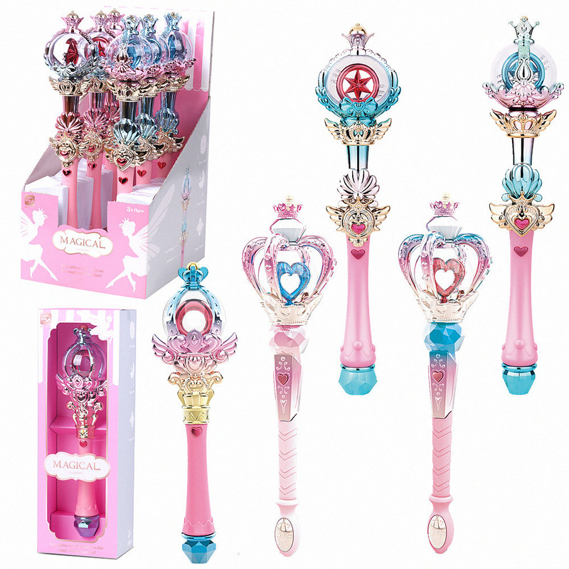 New cross-border product: Girls' sound and light music crown electric magic wand, fairy wand, queen's scepter toy, direct from the manufacturer New cross-border product: Girls' sound and light music crown electric magic wand, fairy wand, queen's scepter toy, direct from the manufacturer