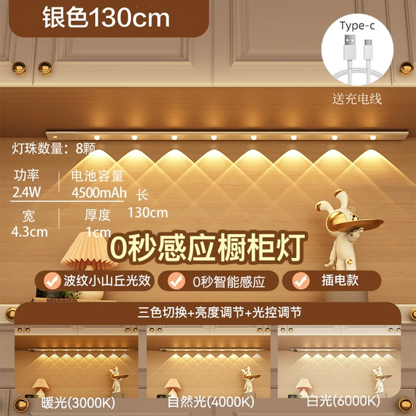 [High battery life] 130cm three-color switching + adjustable brightness + charging and plugging + human body sensing + always on