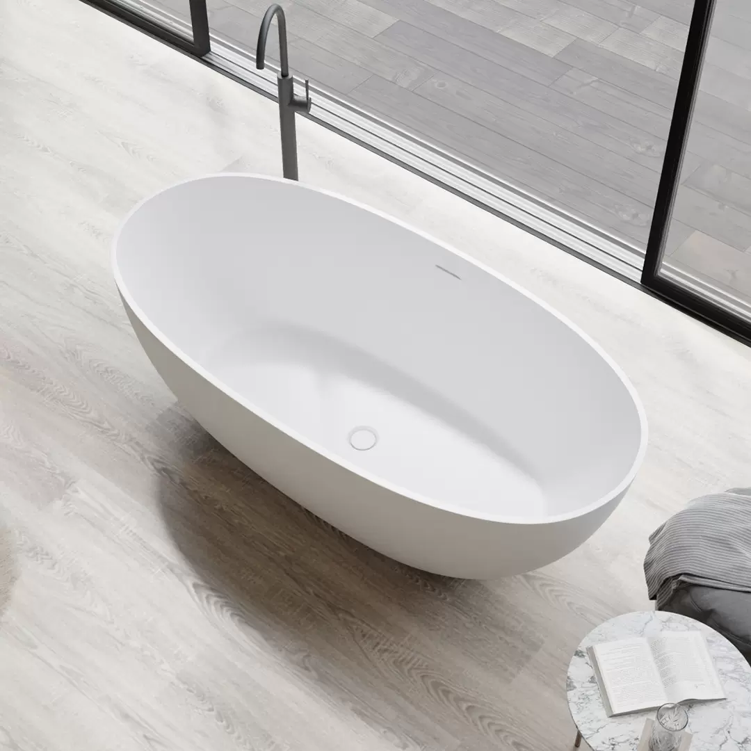 阿基米德PMMA高分子浴缸 独立式一体浴缸绮美石高端酒店浴缸网红