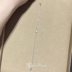 极细蛋面白玉髓手链韩系小众设计简约清冷感手饰