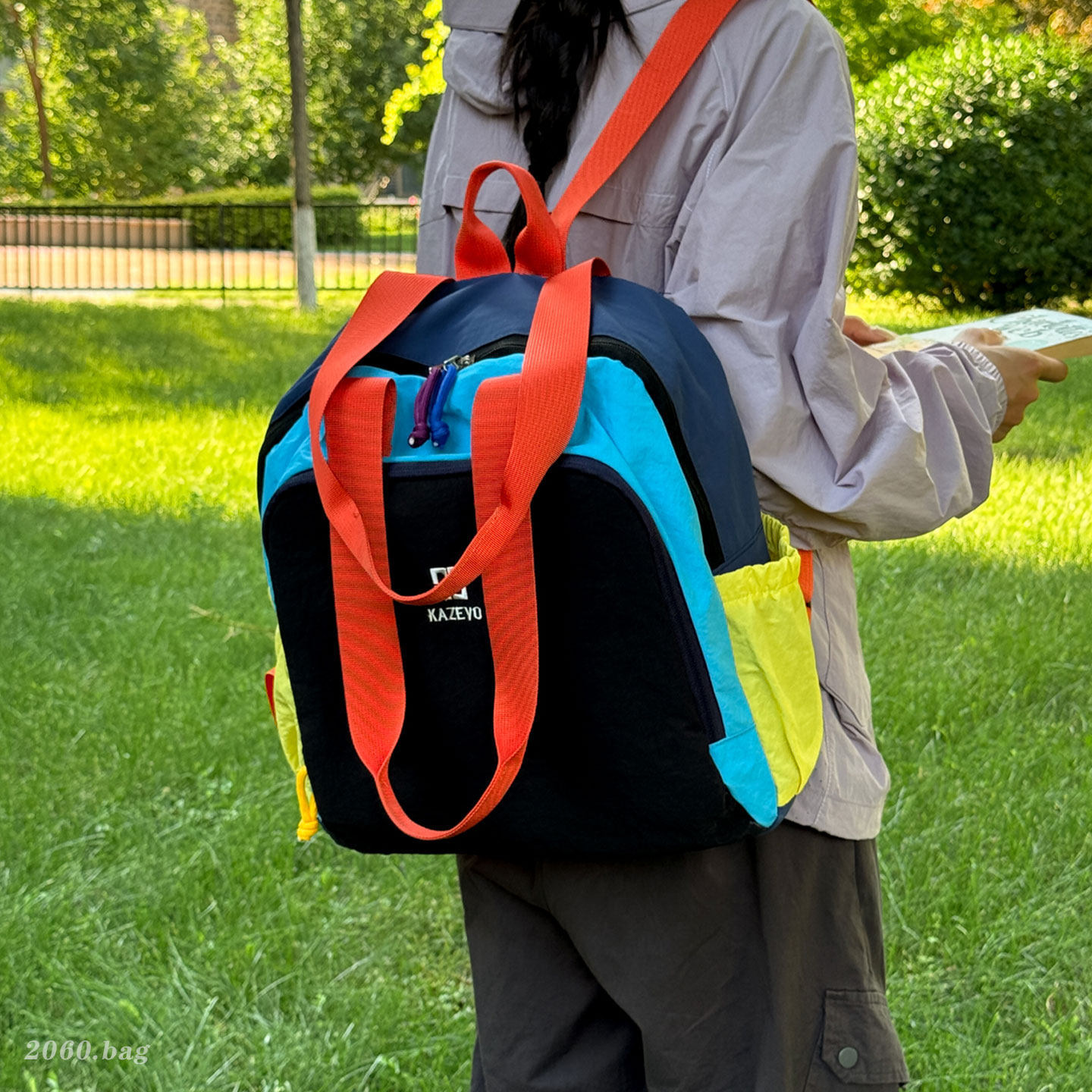 Nueva mochila de gran capacidad 2026 estudiantes multifuncionales ligero hombre y mujer dopamina viaje color contraste mochila