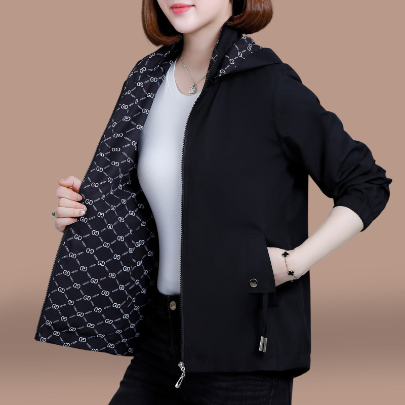 双面穿外套女春秋薄款2025新款洋气减龄妈妈宽松夹克女士短款上衣|undefined