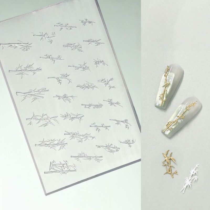 美甲精细浮雕模具国风窗花刺绣花卉蝴蝶结竹子花框高透硅胶模具|undefined