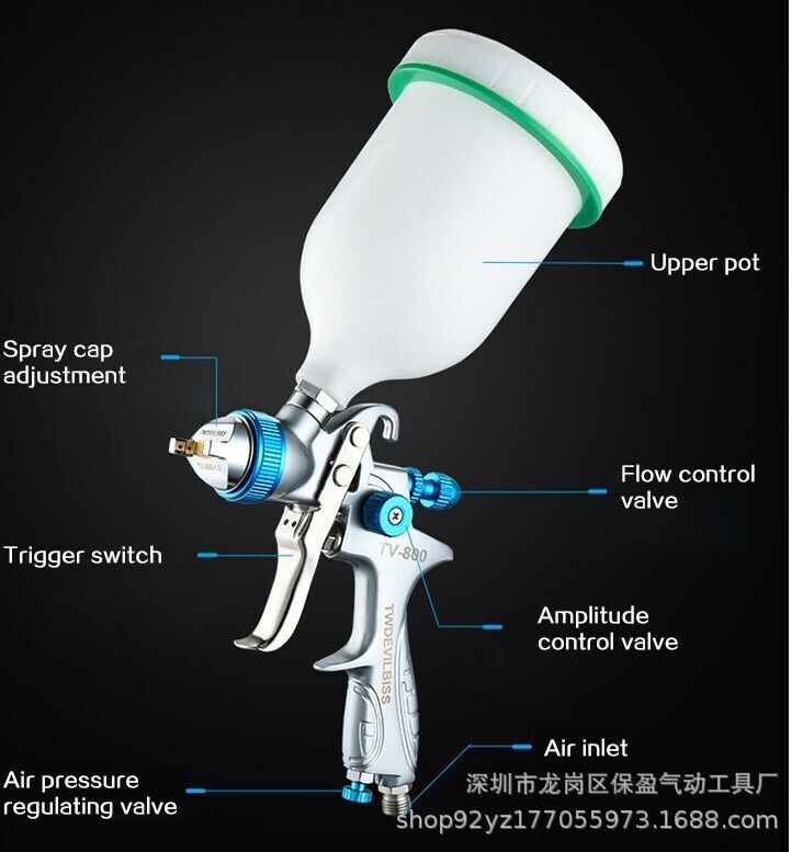 厂商直销精品TV-800工业级喷漆枪喷漆细腻均匀高雾化效率高