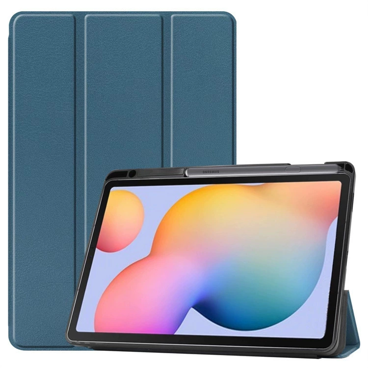 Чехол для Samsung TAB S6 Lite 10.4", кожаный флип-чехол с функцией гибернации, TPU с отделением для стилуса