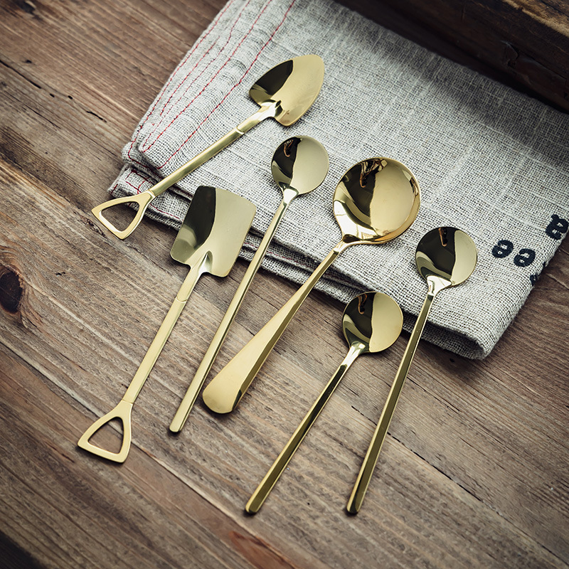 Coreano de alto valor 304 cucharas de acero inoxidable cucharas de arroz cucharas de café cucharas de postre creativas cucharas de cocina caseras