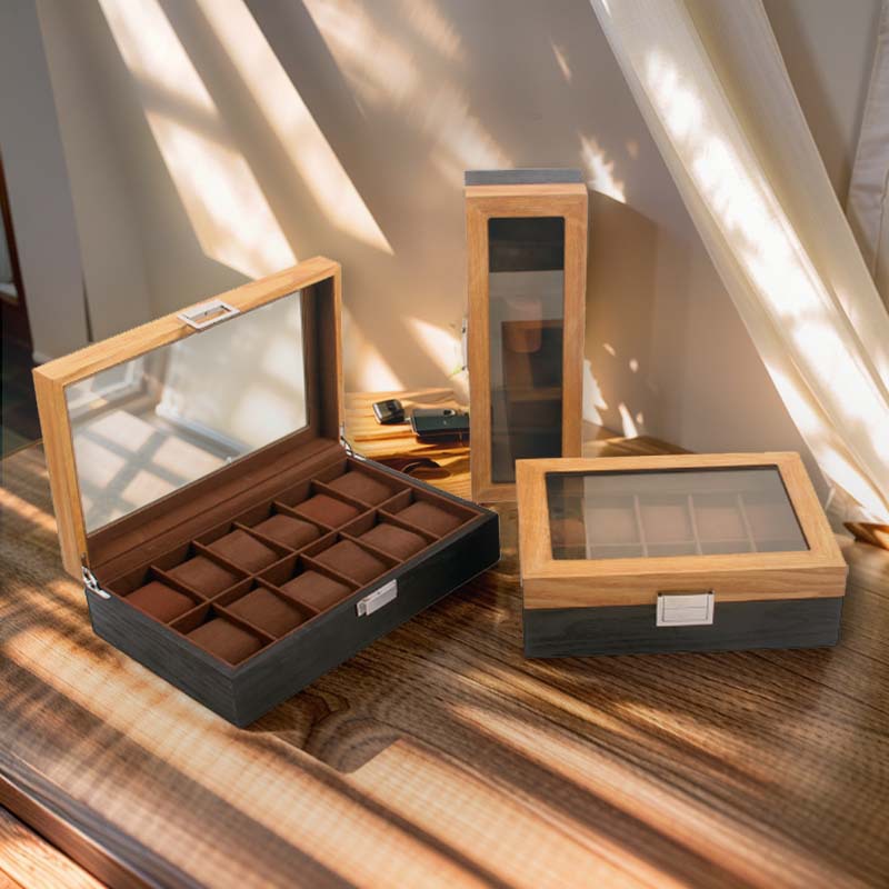 现货木质翻盖手表盒高档饰品包装盒木盒首饰盒收纳展示盒木制表盒