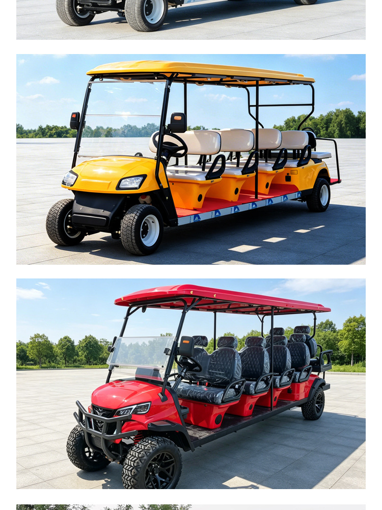 Export Golf Carts: 8-Seater Sales Office Shuttle, 6-Seater Scenic Spot Shuttle, Sightseeing Car, Villa Area Reception Car