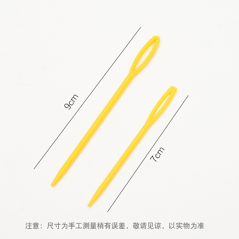 Fuente fábrica ABS plástico aguja de coser a mano herramienta de tejido aguja de suéter de plástico aguja de plástico al por mayor 1000 piezas/paquete