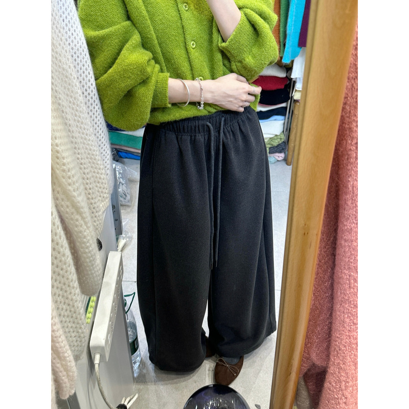 +（唯一家）-｜超跑量巨百搭好穿呢料松紧腰休闲裤(配腰绳)w11362|undefined
