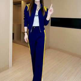 春秋季运动套装女2023新款时尚洋气感短款外套两件套欧货潮牌