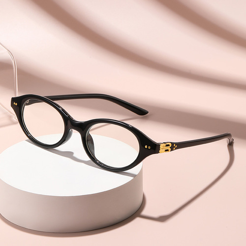 Vintage Oval Bookworm Reading Glasses Cross-border European and American Style High-end Fashion Mature Men and Women's Single Vision Reading Glasses 