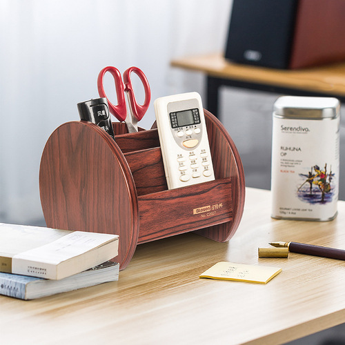 Source manufacturer Jinlongxing wooden pen holder wholesale desktop storage box office stationery storage seat wooden pen holder