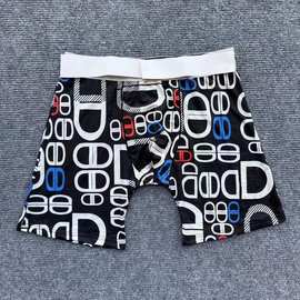 夏男士内裤冰丝印花薄平角裤弹纯棉裆透气舒适腿裤中腰裤衩尾货批