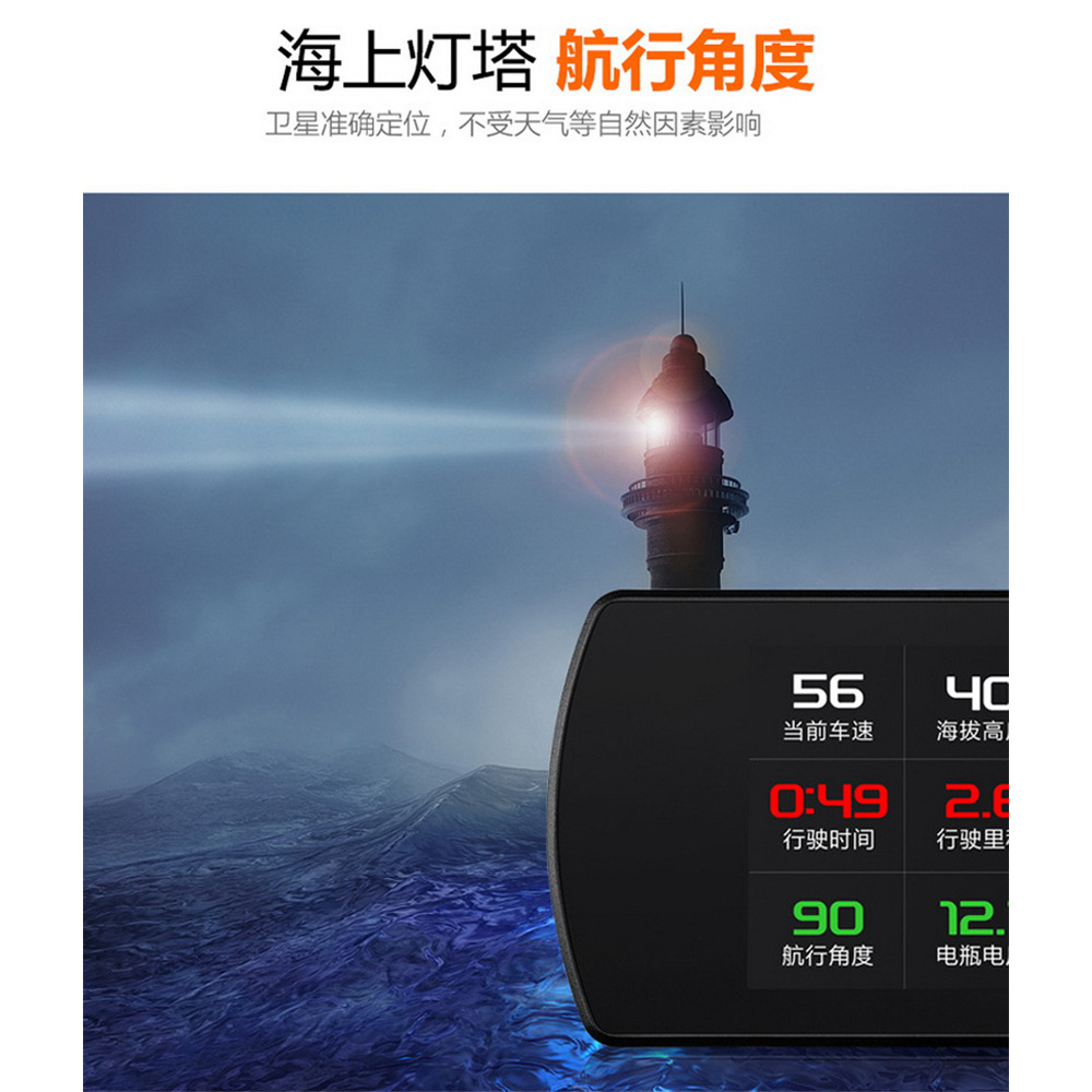 4.3inch Car HUD Head-Up Display GPS System Projection Speed Clock Low Voltage Alarm T800