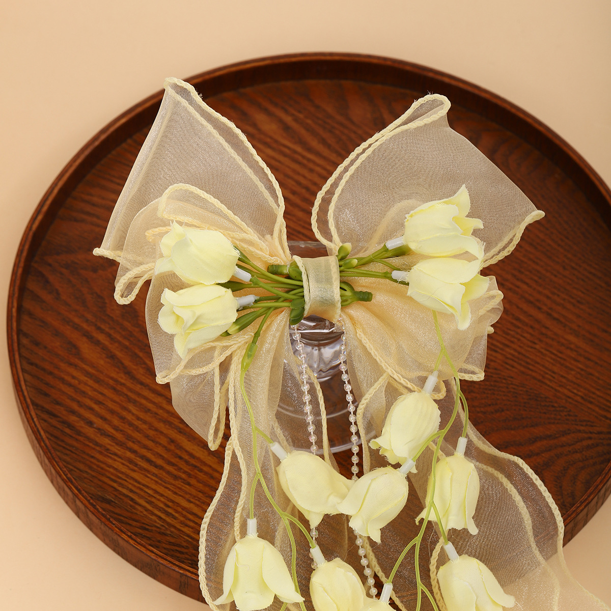 Orquídea de campana super inmortal arco clip de cabello para niños princesa correa trenzada joyas de cabello para niñas lindas flores clip de cabello