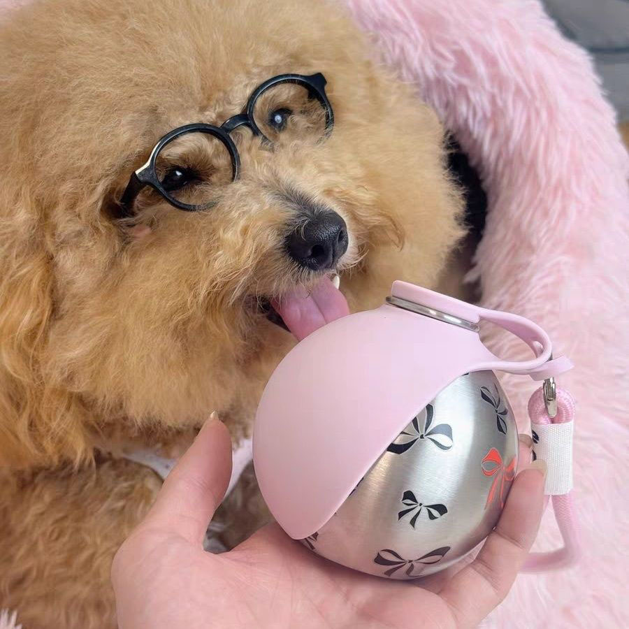 Nuevos artículos de mascotas transfronterizos para perros y gatos hervidor de acero inoxidable al aire libre reflujo plegable bebida portátil de gran capacidad