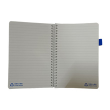 厂家现货供应专色硬纸板封面带笔插 线圈装订石头纸笔记本 可插笔