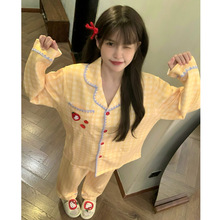 空气棉夹层睡衣女秋冬季2025新款加厚保暖甜美卡通少女家居服套装