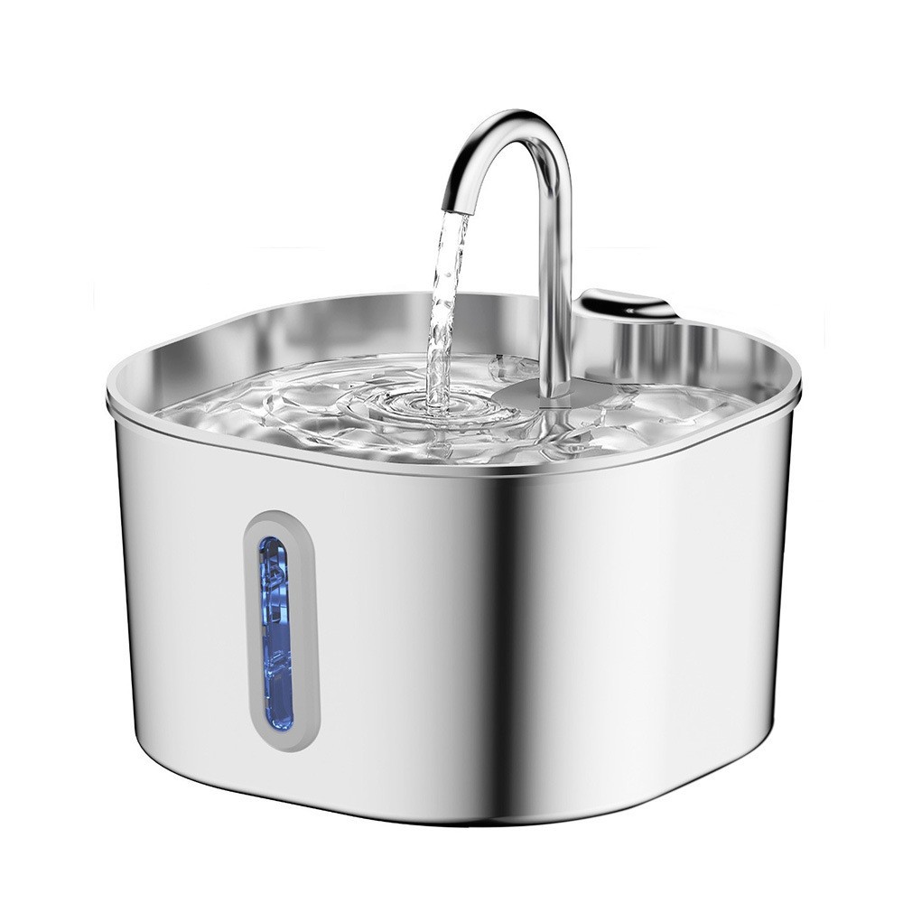 Transfronterizo nuevo 2.2L mascota inteligente beber agua de acero inoxidable gatos perros alimentador de agua de ciclo automático silencioso