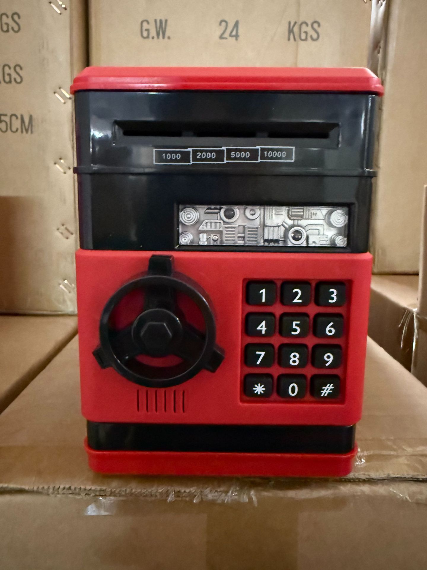 Caja de contraseña de dibujos animados para niños hucha atm caja de seguridad gabinete música rollo automático dinero hucha de ahorro juguetes de la máquina de almacenamiento image 19