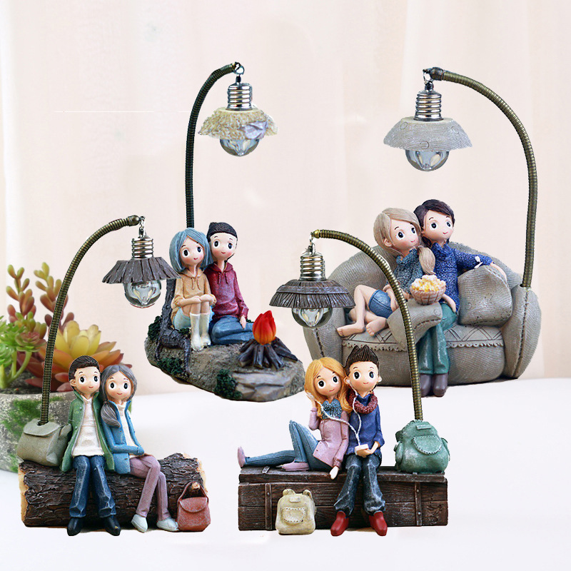 Gray Sofa Couple Lamp