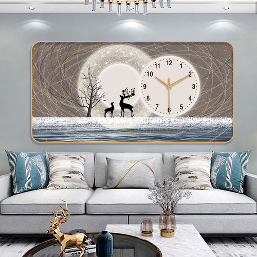 [30cm*60cm] Living room, dining room, bedroom decoration painting, sofa background wall hanging painting, study room clock