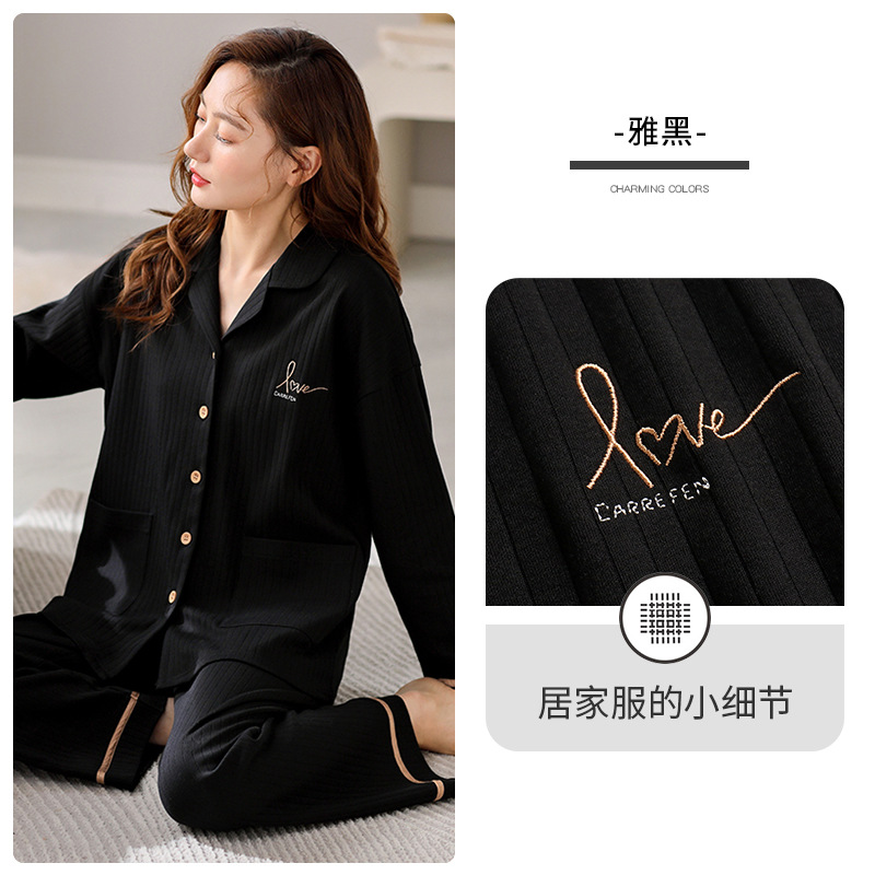 Pijamas de las mujeres primavera y otoño 100% algodón manga larga verano Delgado homewear más tamaño traje