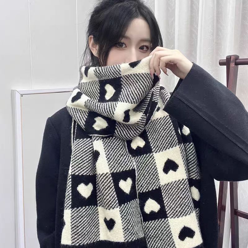 小清新针织围巾女保暖防风日系甜美优雅学生毛线围脖批发冬季保暖|undefined