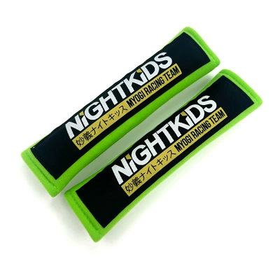 JDM Japan thickened soft and | Seat belt shoulder pad - nightkids-fluorescent-green