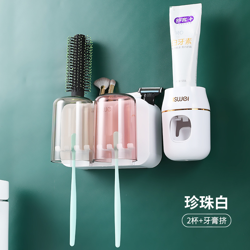 Estante de cepillo de dientes eléctrico montado en la pared baño enjuague bucal Copa ponche-libre cepillo de dientes taza montado en la pared cepillo de dientes taza traje