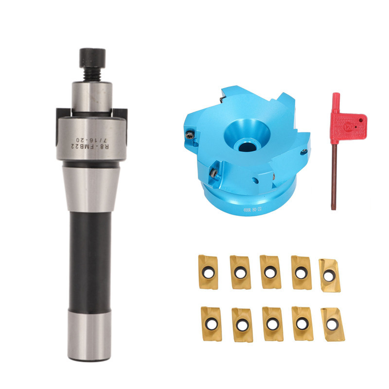 炮塔铣床R8-FMB22 英制 7/16+直角 80mm铝刀盘+6pcs APMT1604刀粒