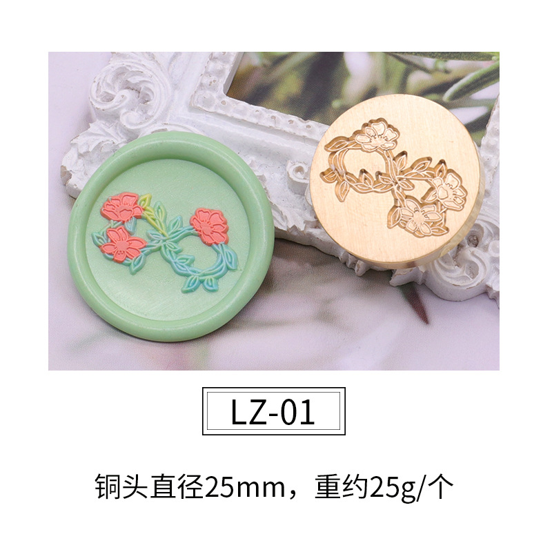 Cabeza de sello de pintura de fuego cabeza de cobre de planta verde patrón confeccionado sobre sellado cera sello de pintura de fuego Cabeza Fábrica al por mayor
