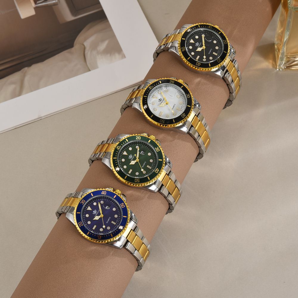 Green Ghost Black Ghost Water Ghost Series Relojes impermeables de moda Pareja Cinturón de acero Reloj automático no mecánico para hombres y mujeres del mismo estilo