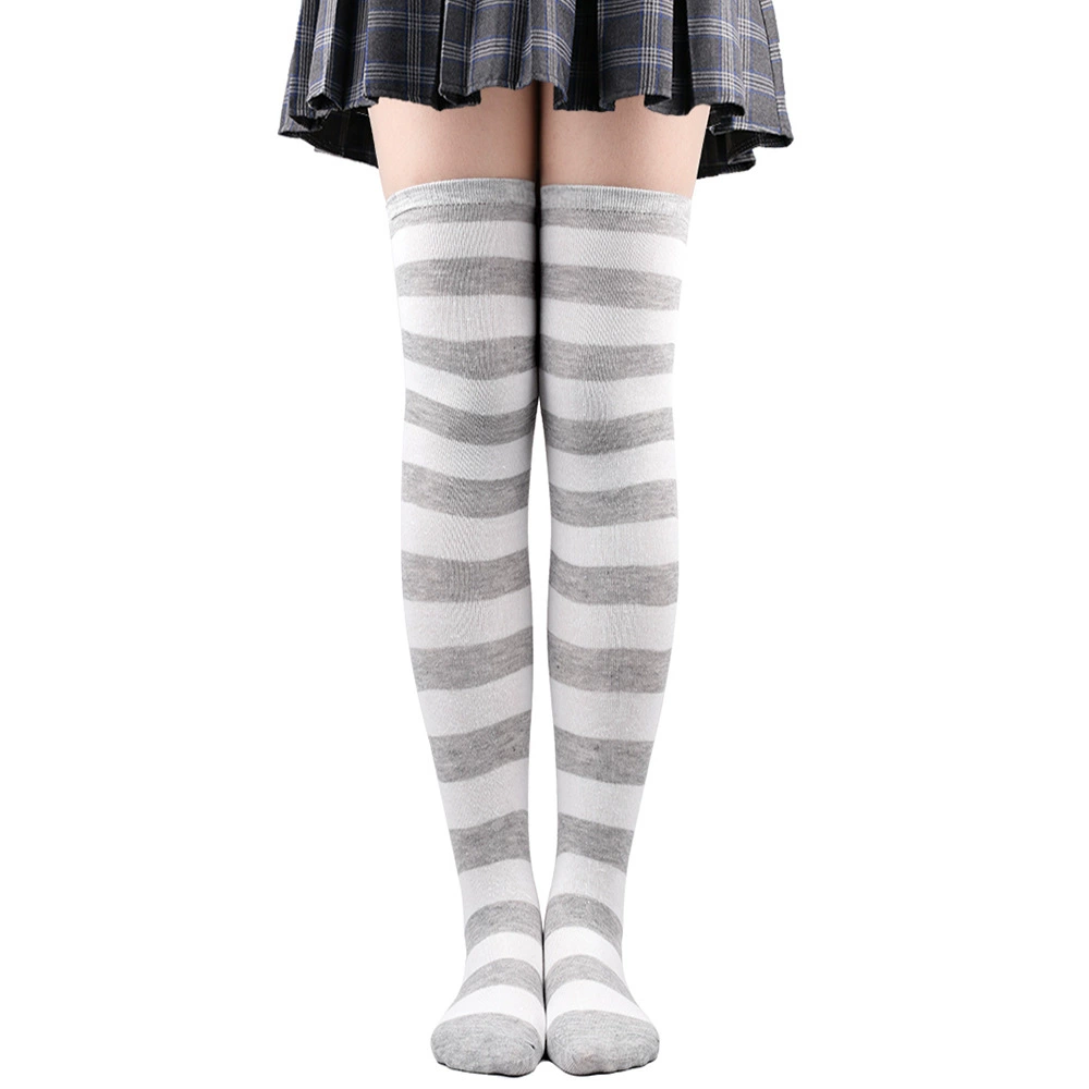 Knee-high Socks Japanese Style, Striped Cosplay & Halloween, Tube 50 cm, Polyester