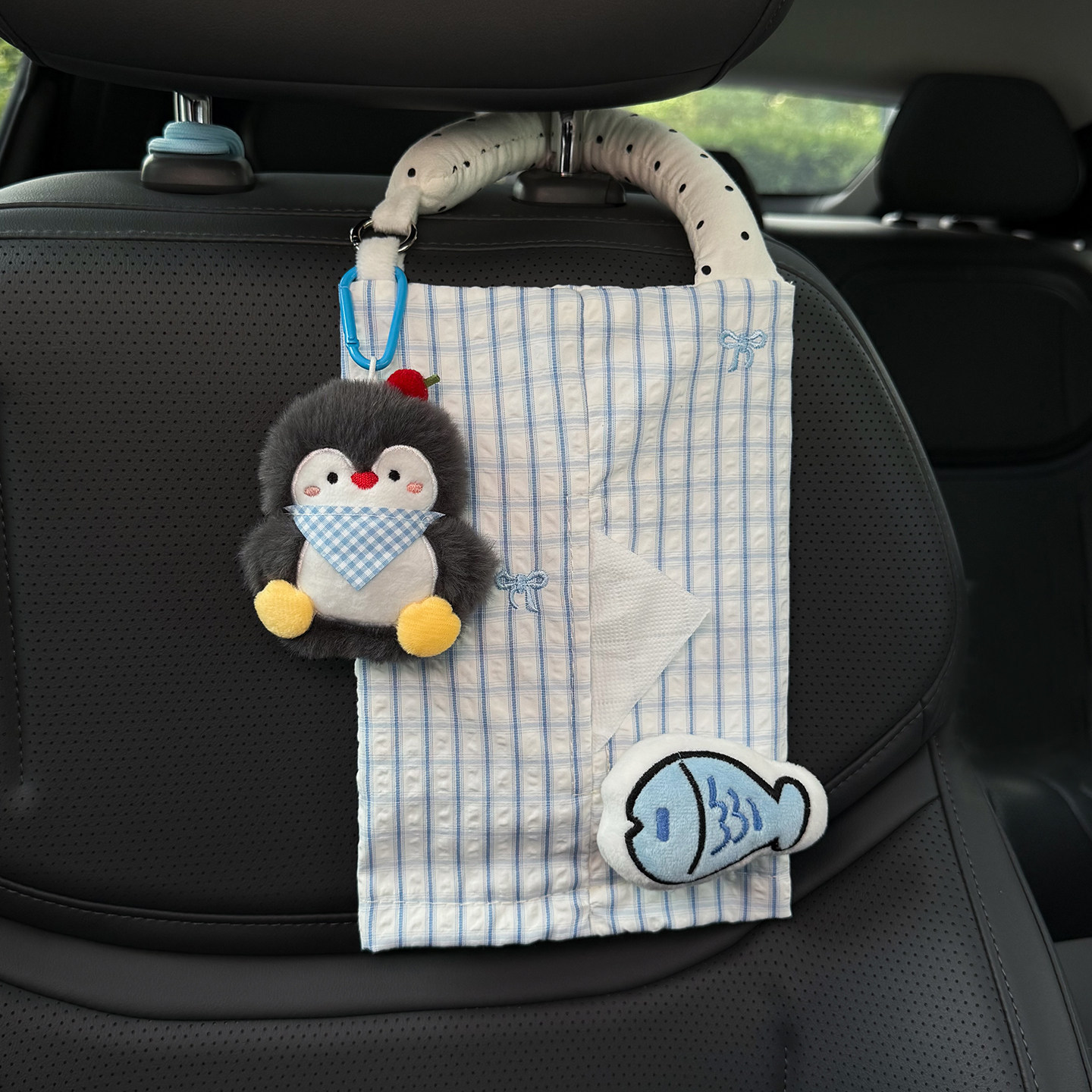 2026 Penguin Car Tissue Holder, Hanging Tissue Box for Front and Rear Car Seats, Cute Car Hook for Women